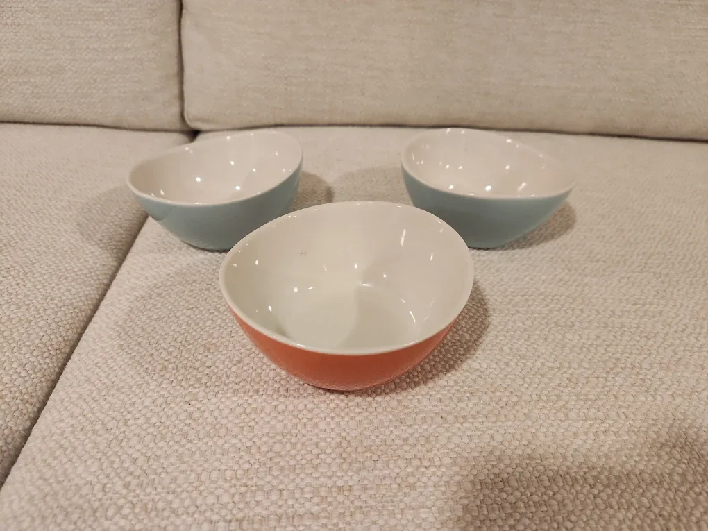 Set of 3 Small Bowls - Blue & Orange