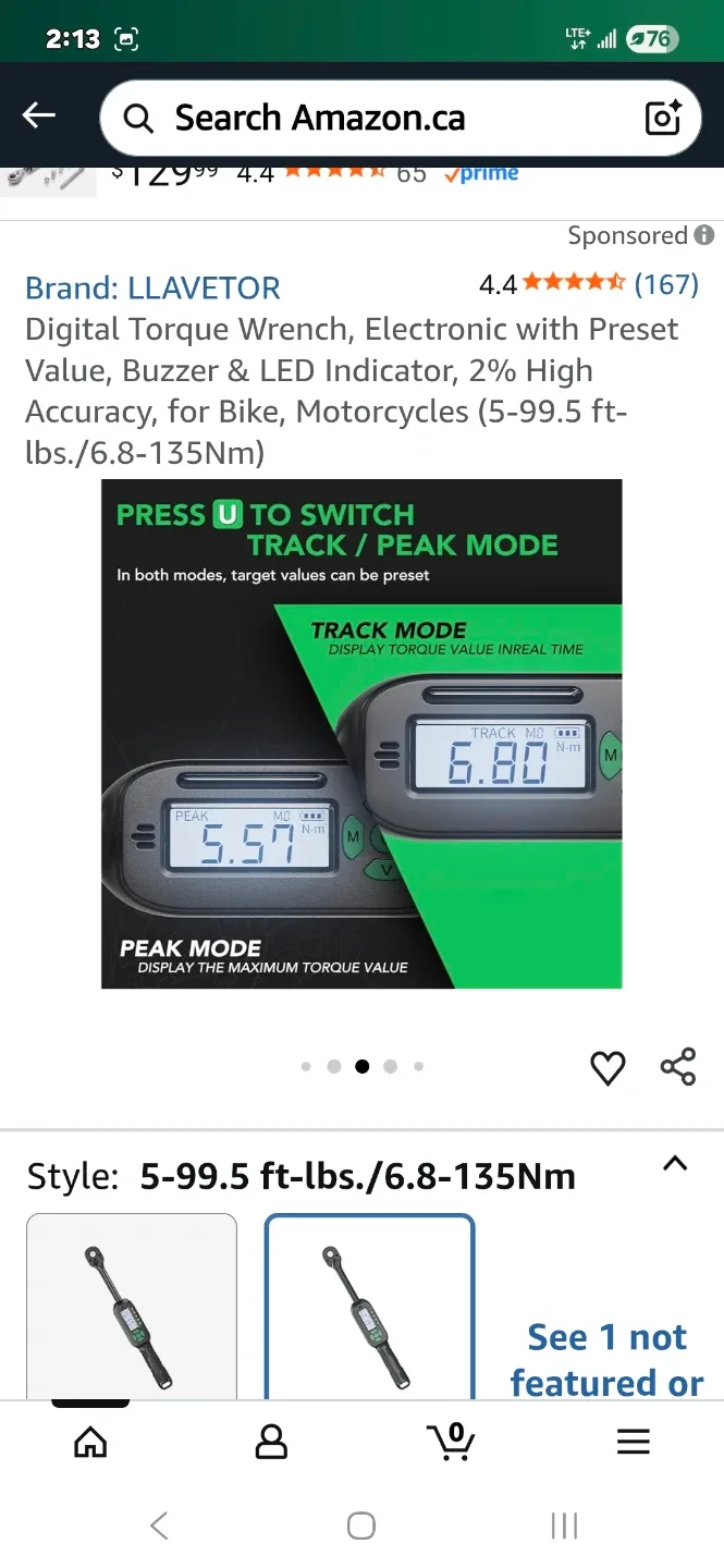 Digital Torque Wrench,NEW, 135Nm image indicator(4)