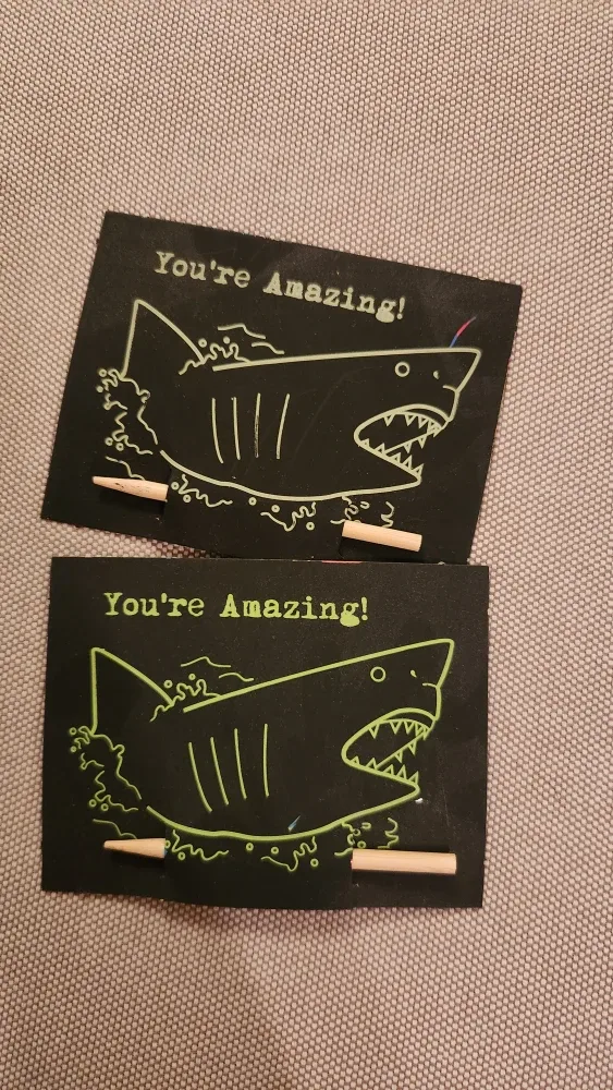 Shark Scratch Art Cards - You're Amazing!