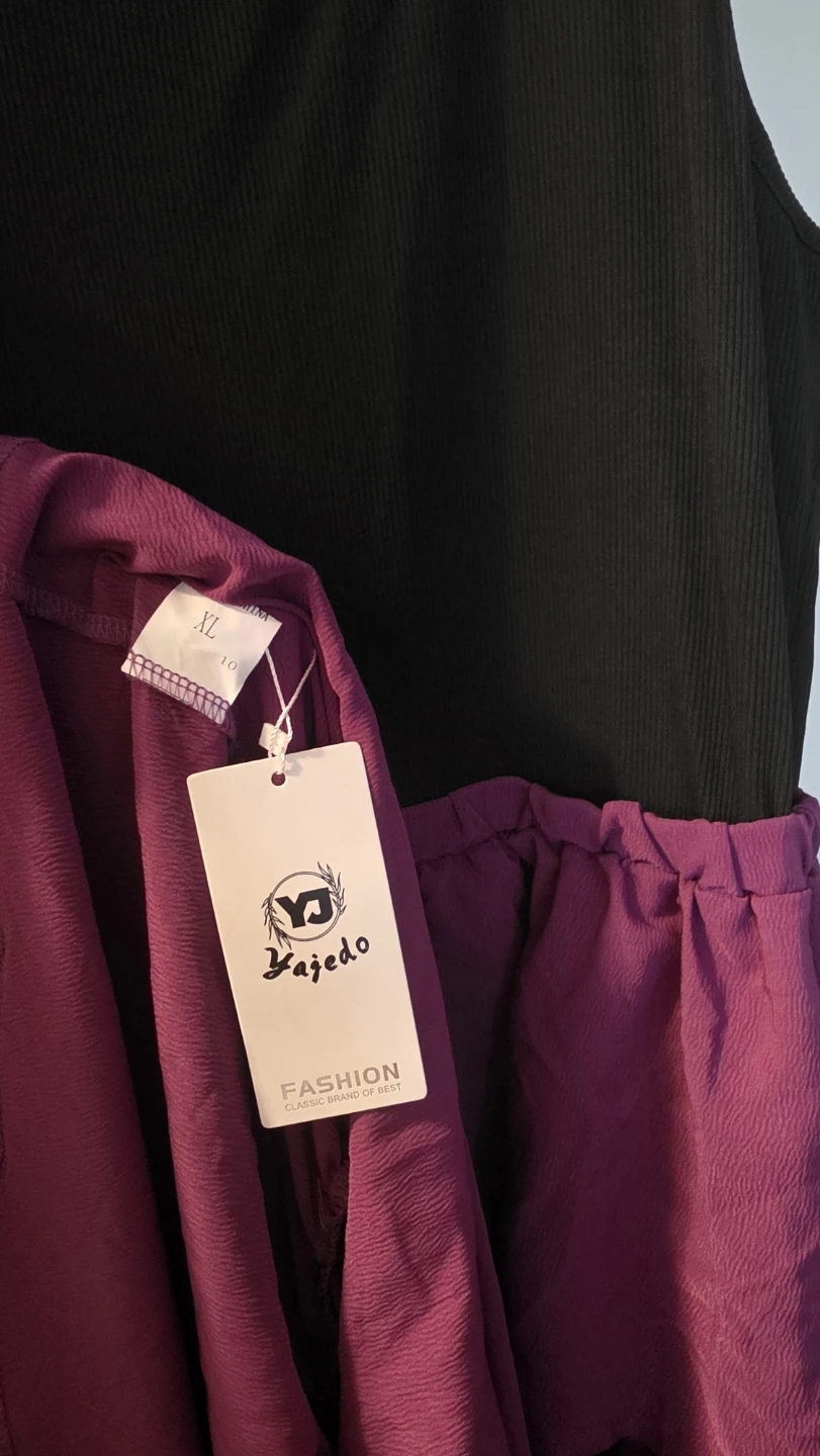Yajedo Black & Purple Tiered Dress - Size XL - photo 2