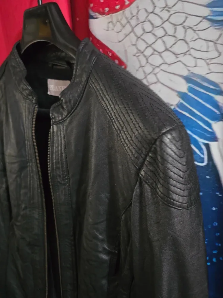 Planet Black EDGY Cool  Leather Jacket M #thriftypicks image indicator(2)