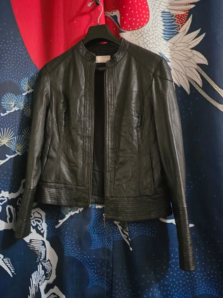 Planet Black EDGY Cool  Leather Jacket M #thriftypicks image indicator(4)