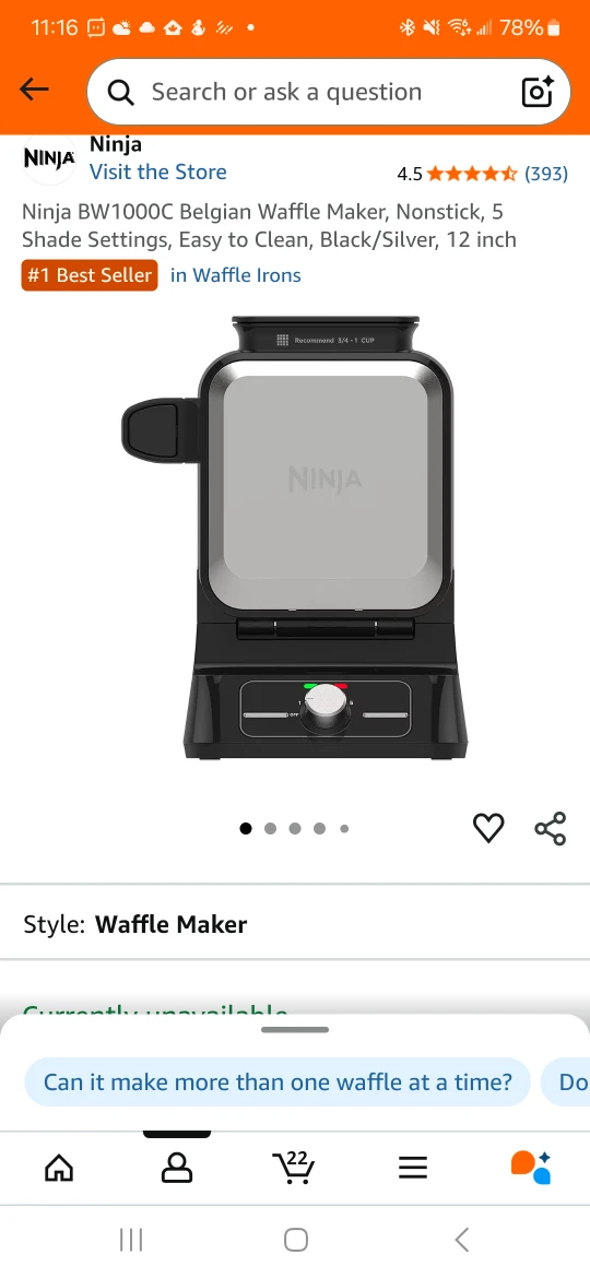 【NEW】Ninja BW1000C Belgian Waffle Maker - photo 3