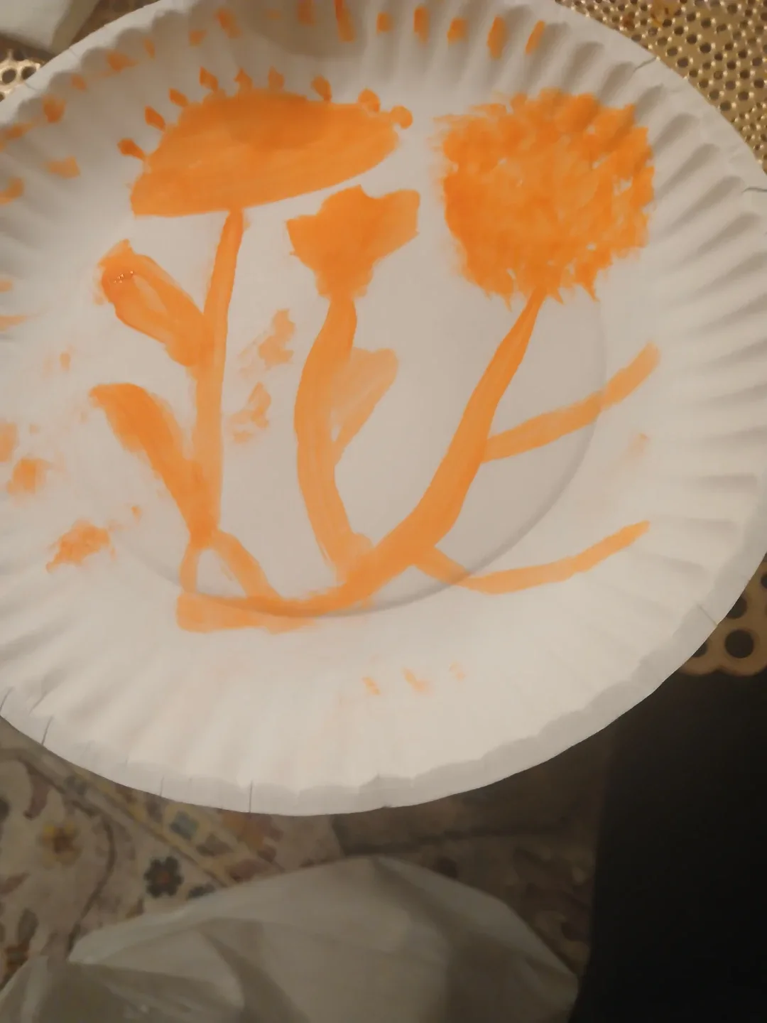 Abstract mug painting with flowers