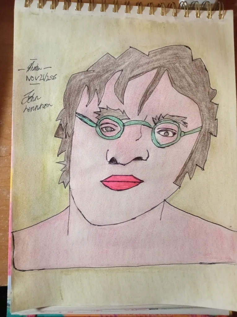 John Lennon Drawing Illustration by custom artist Sherwin image indicator(2)