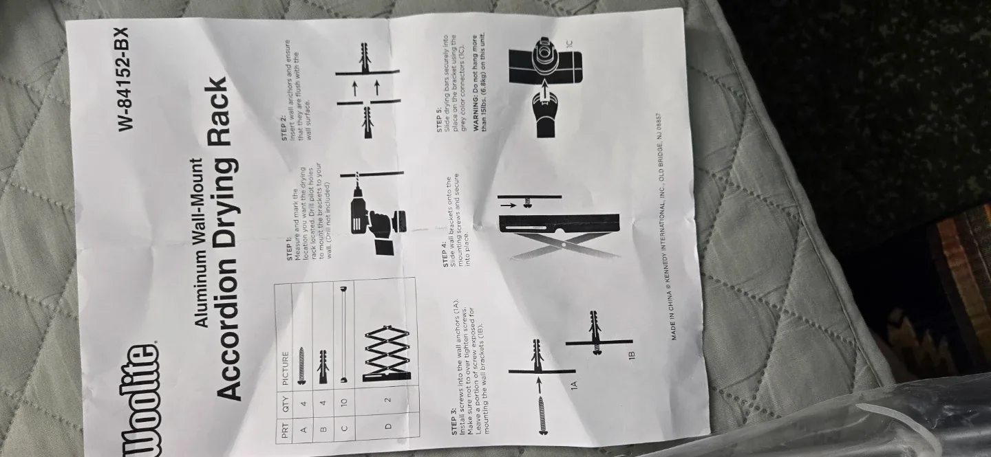 Woolite Aluminum Wall-Mount Accordion Drying Rack - New image indicator(2)