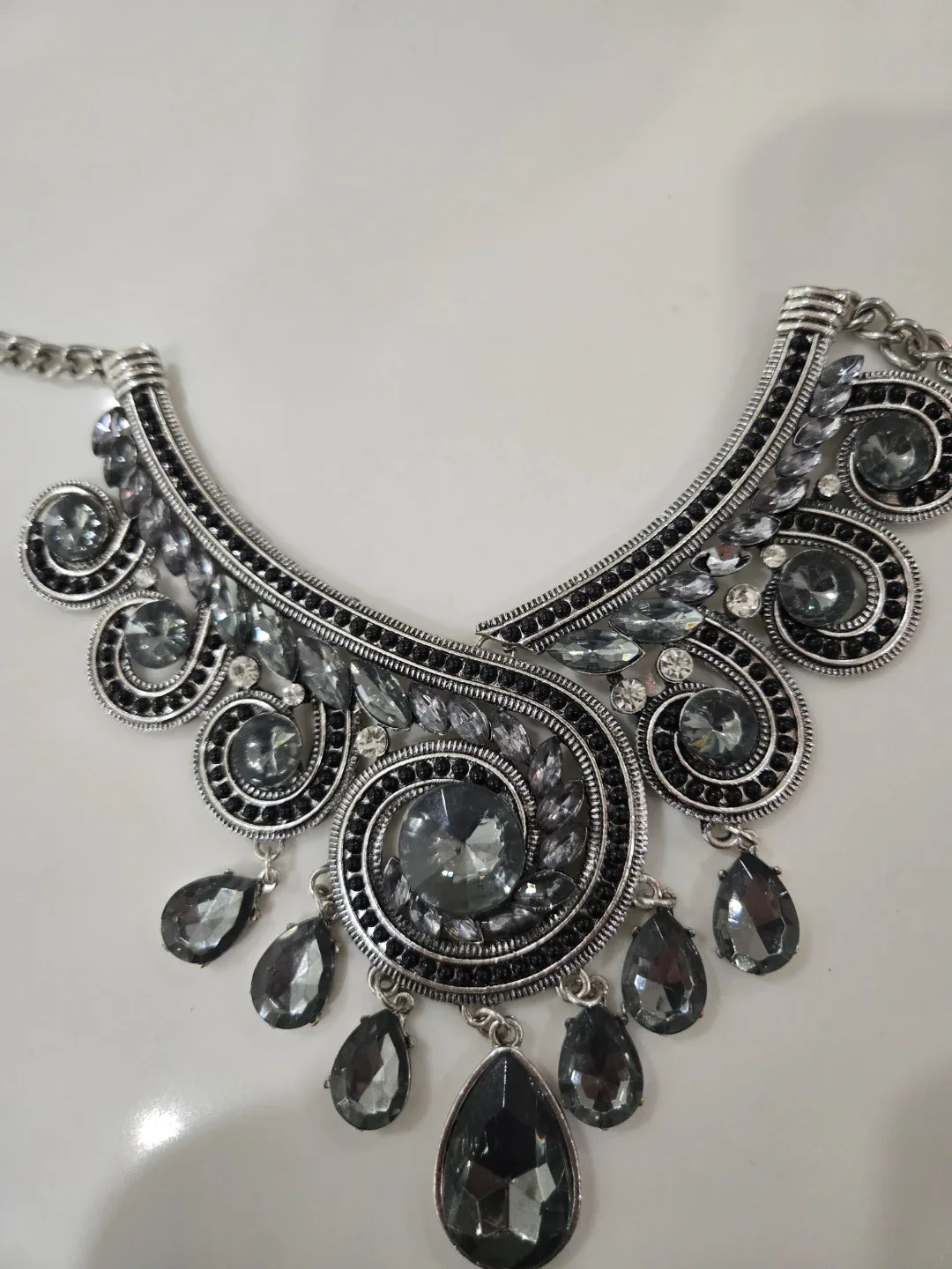 Statement Necklace - Grey & Silver image indicator(2)