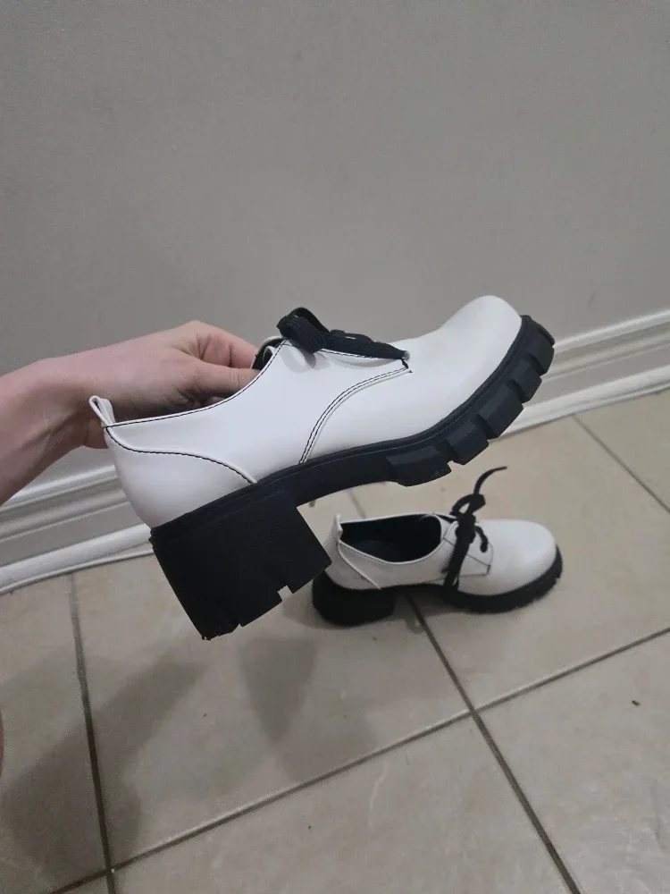White platform oxford shoes image indicator(3)