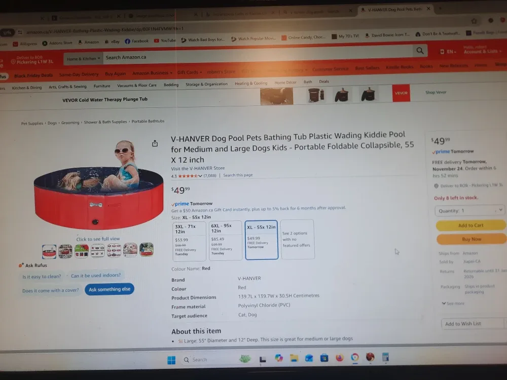 V-Hanver Foldable Dog Pool - 55.1 x 12 inch - NEW image indicator(2)