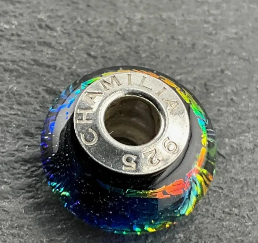 "CHAMILIA" Murano Glass Rainbow "925"  sterling silver charm image indicator(2)