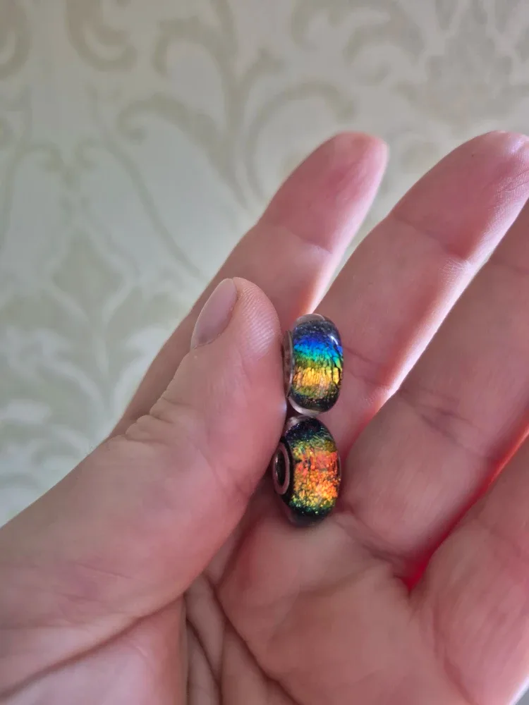 "CHAMILIA" Murano Glass Rainbow "925"  sterling silver charm image indicator(4)