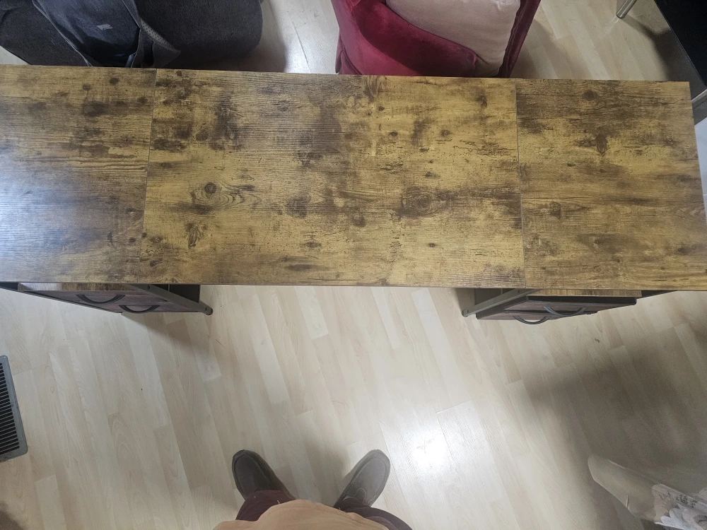 Rustic Brown Computer Desk with Drawers - photo 3