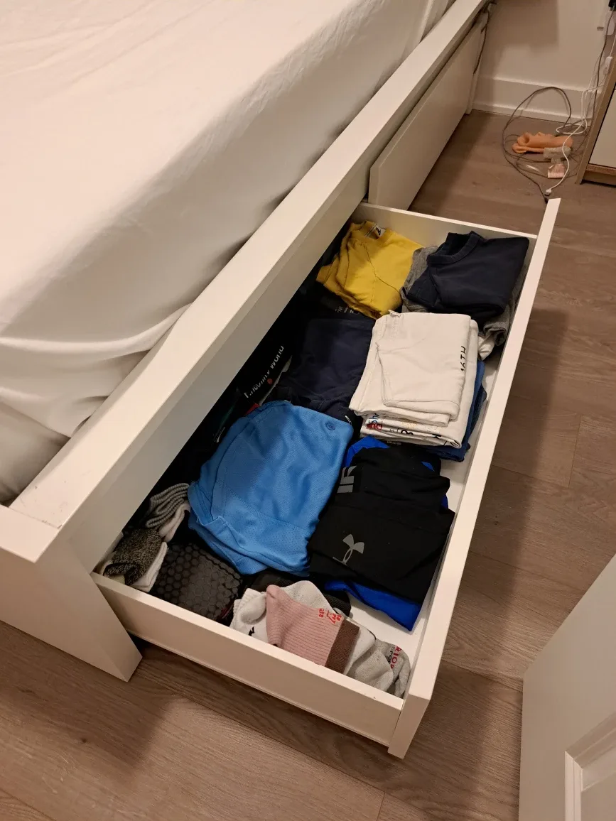 IKEA Malm White Bed Frame with Storage + Queen Sized Mattress image indicator(3)