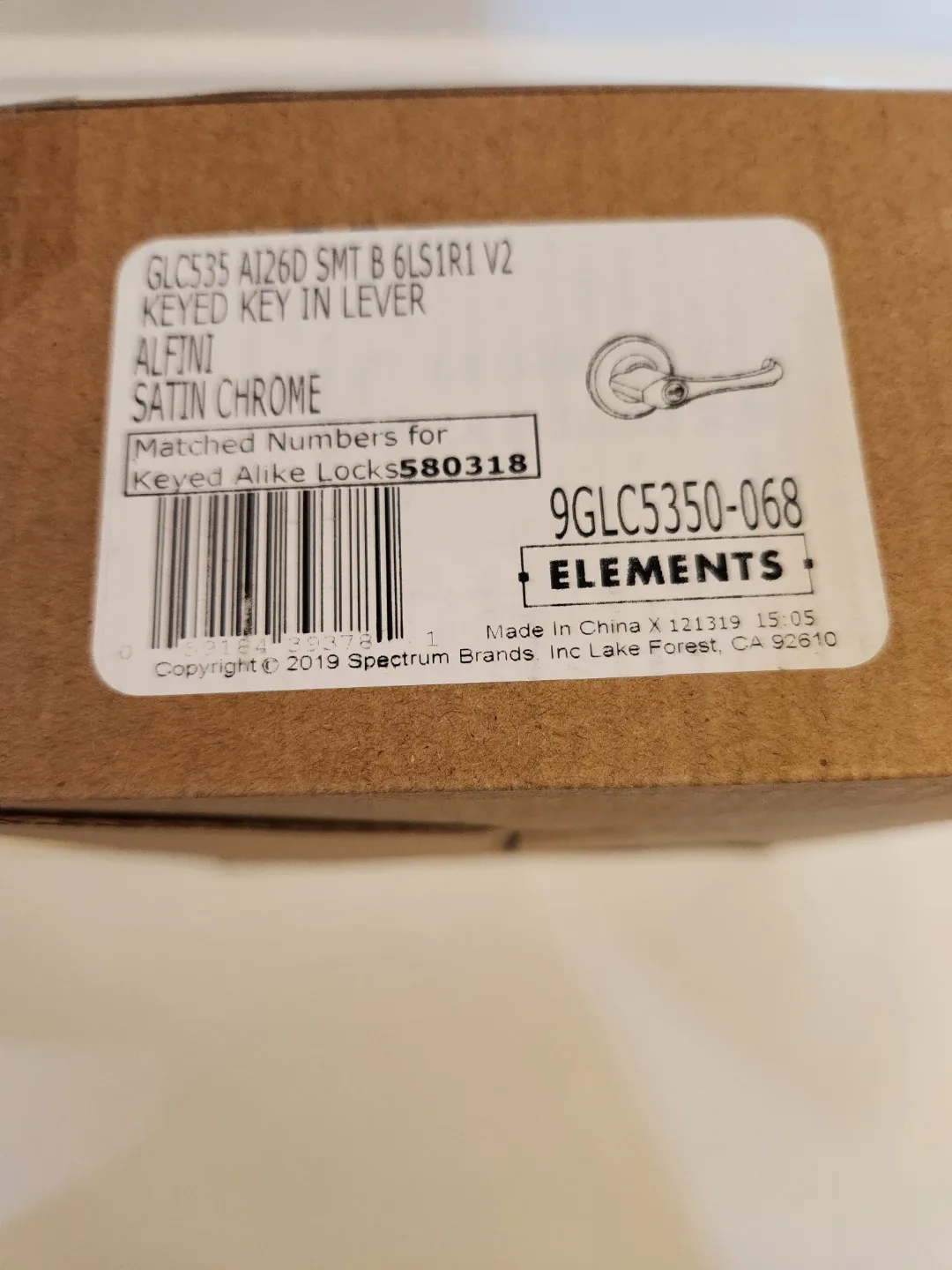 Weiser Alfini Satin Chrome Keyed Entry Lever image indicator(2)