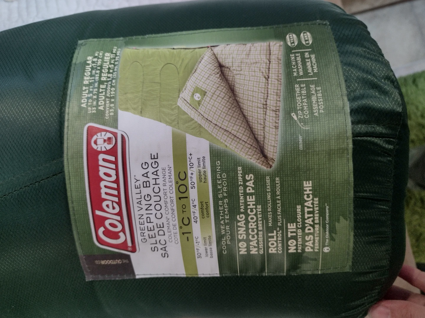Coleman Green Valley Sleeping Bag - Adult Regular - photo 4