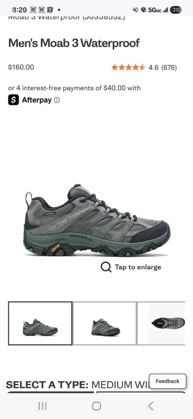 Merrell Moab 3 Waterproof Granite Gray - Men's Size 9 image indicator(2)