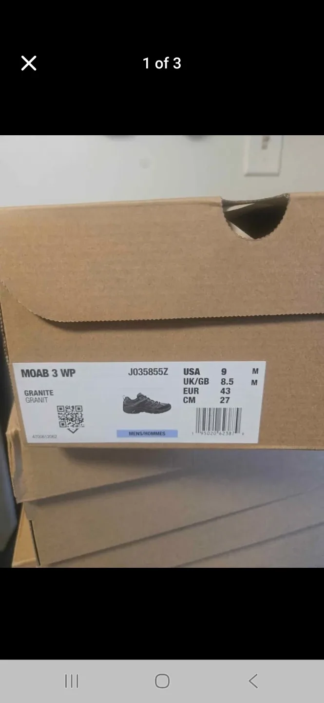 Merrell Moab 3 Waterproof Granite Gray - Men's Size 9 image indicator(3)