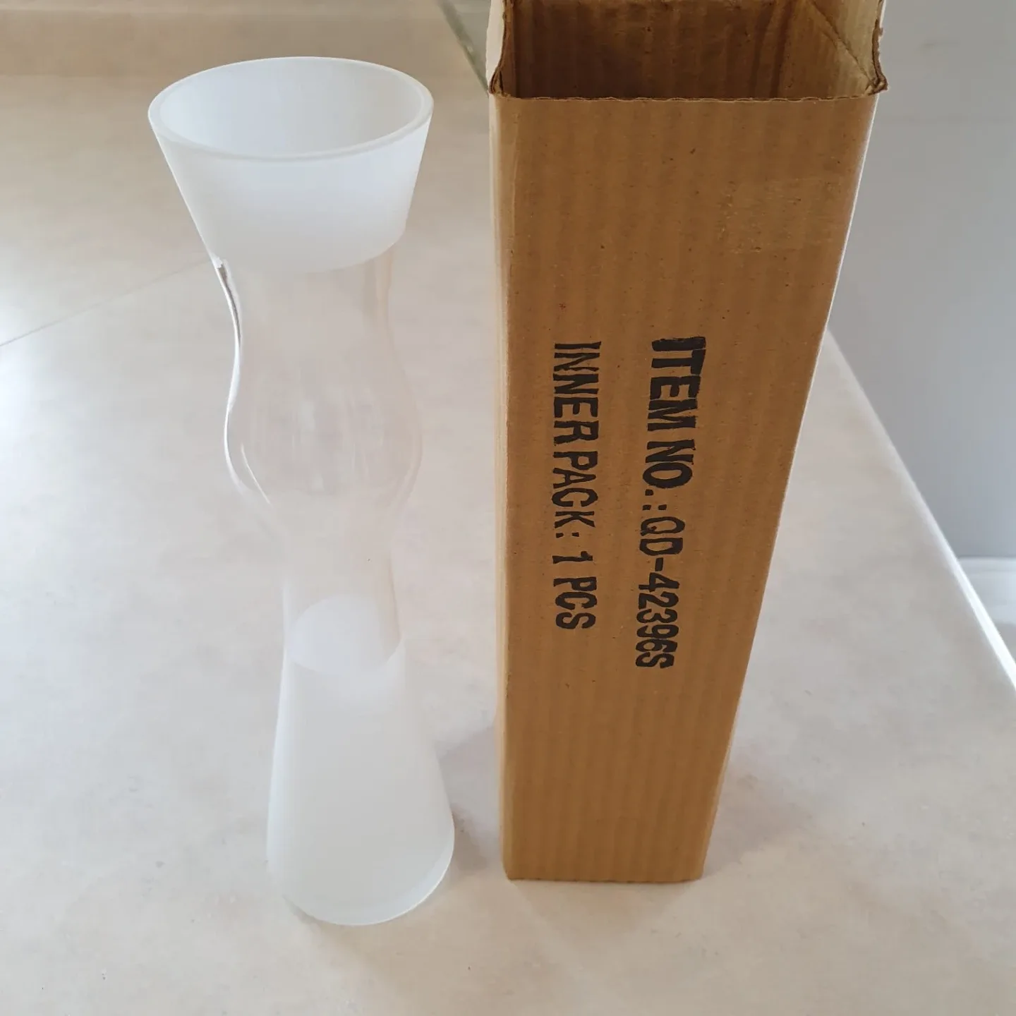 Frosted White Glass Vase - New in Box