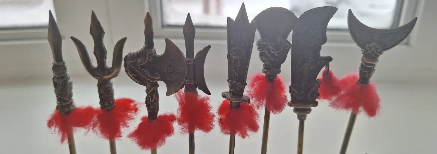 Vintage brass Chinese Coctail  Drink Stirres image indicator(2)