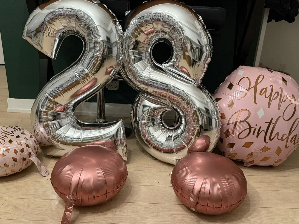 Birthday Balloon Set – Numbers + Happy Birthday (NEW, Inflated)