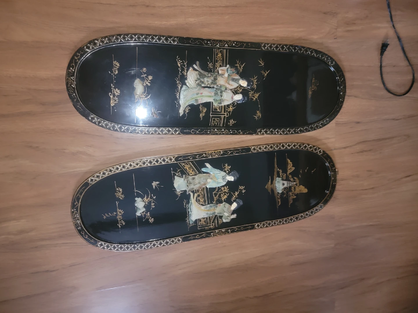 Asian Style Lacquer Trays - Set of 2