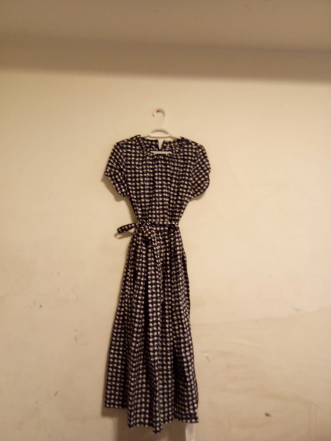 Patterned Maxi Dress with Tie Waist