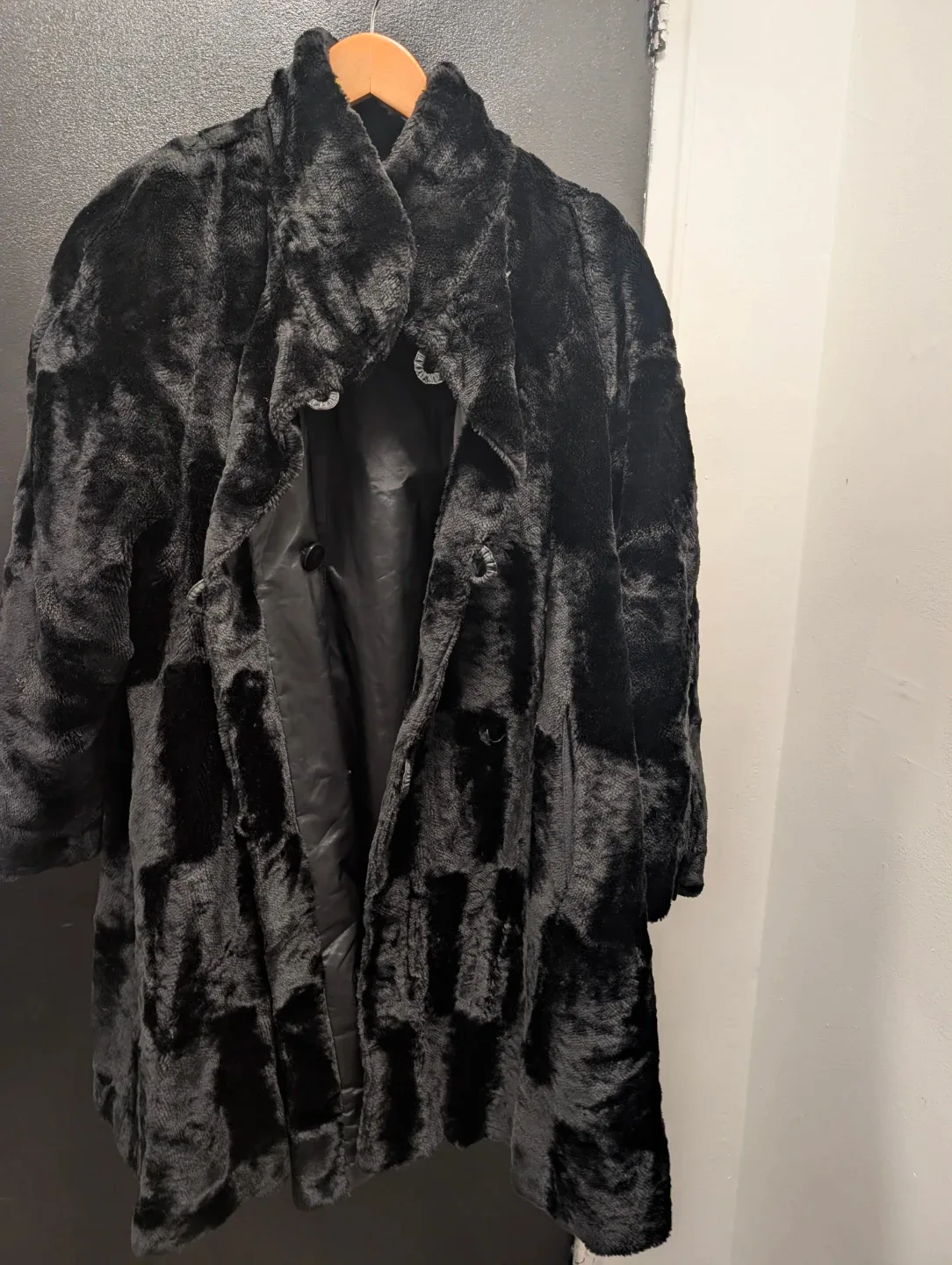 Black Faux Fur Coat