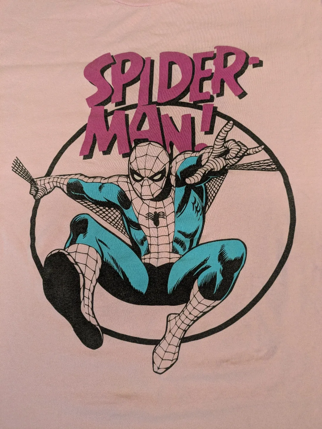 Pink classic Spiderman t-shirt size L image indicator(2)