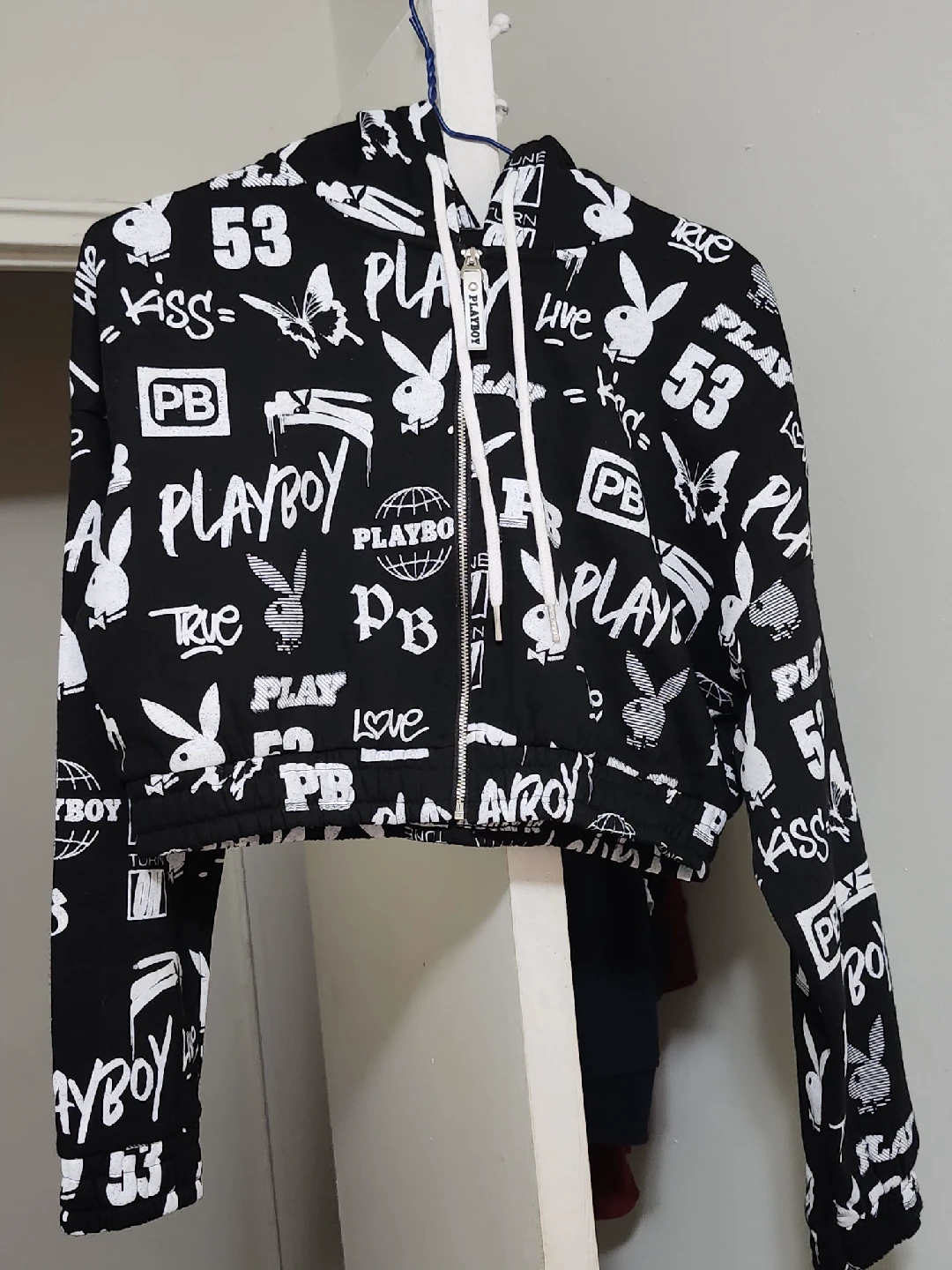 Playboy Black & White Zip-Up Hoodie - photo 3
