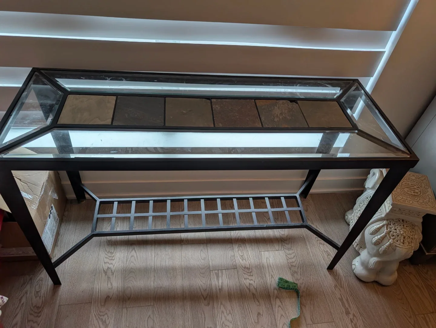 Glass Top Sofa Table with Slate and glass Tiles image indicator(2)