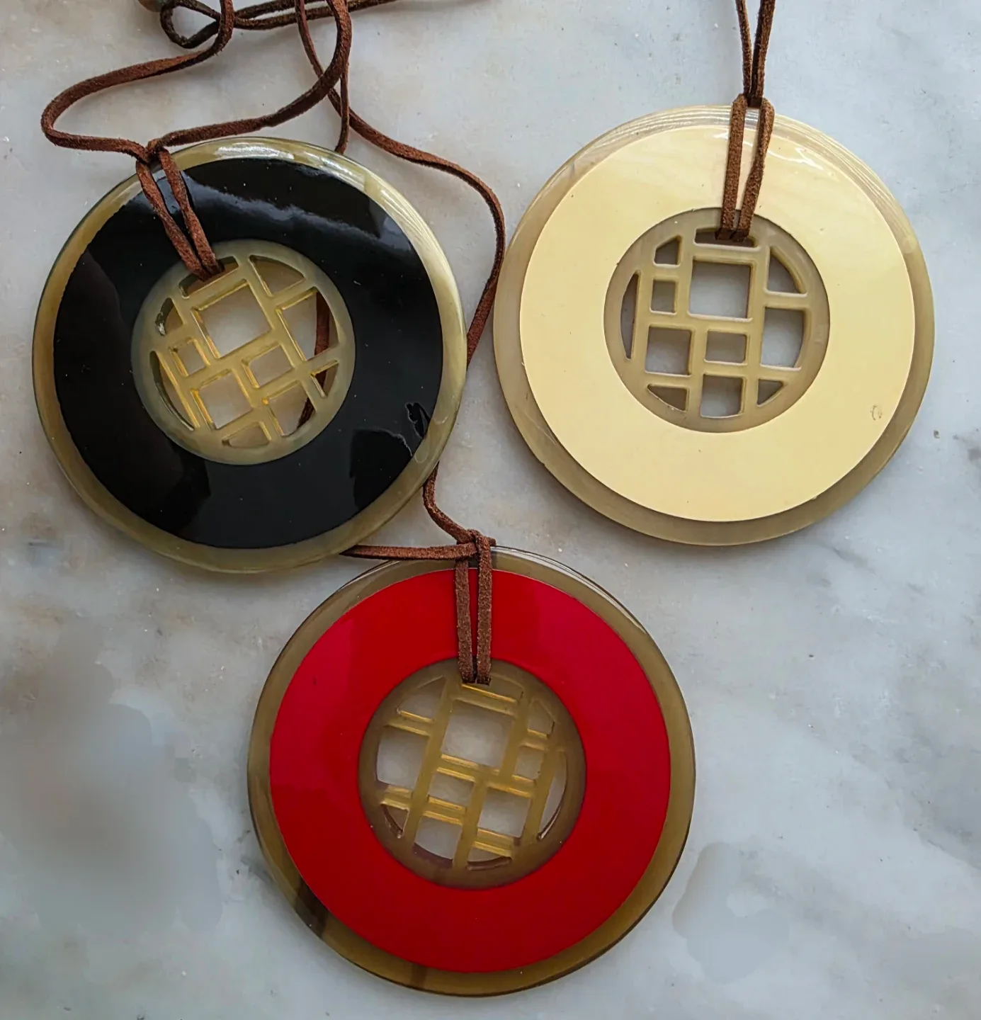 Hermes-inspired Buffalo Horn Pendants