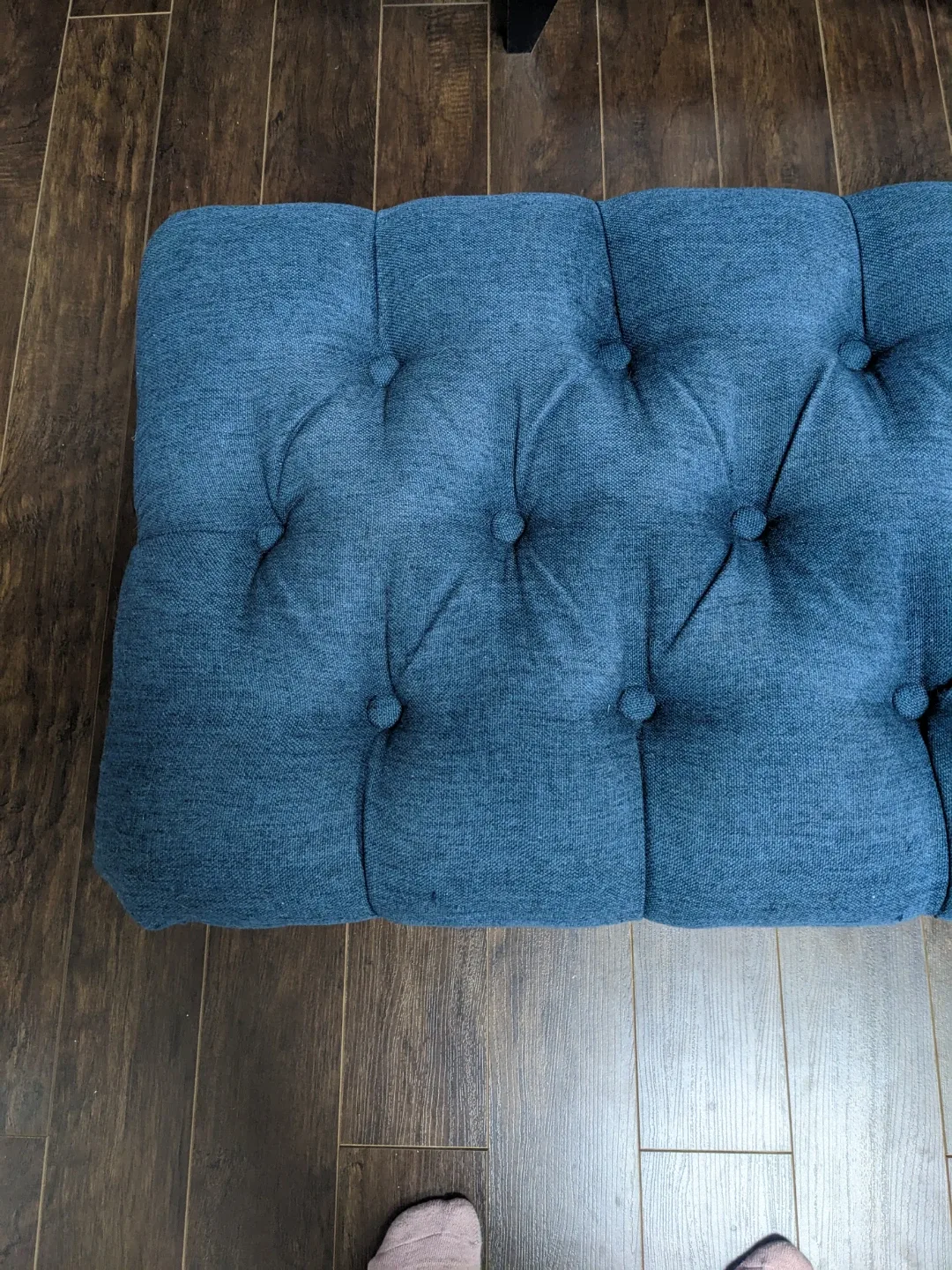 Blue Tufted Ottoman Bench image indicator(2)