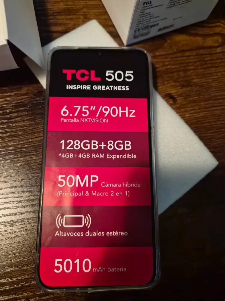 Open box, yet never used. TCL 505 Ocean Blue Smartphone image indicator(3)