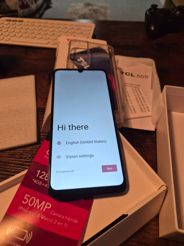 Open box, yet never used. TCL 505 Ocean Blue Smartphone image indicator(4)