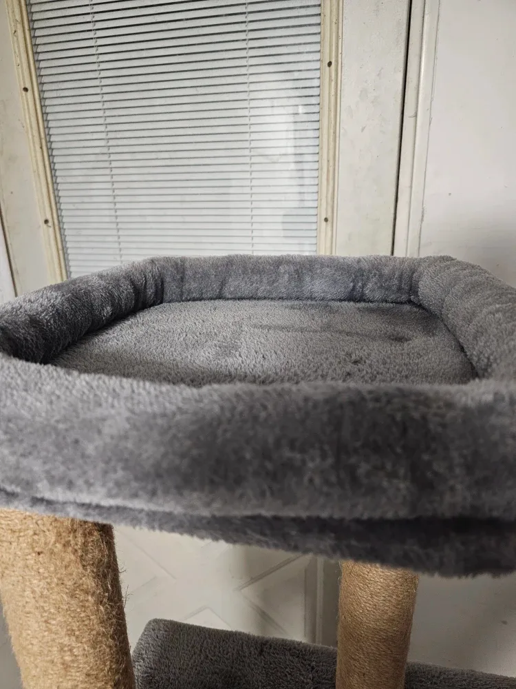 Used Grey Cat Tree with Scratching Posts image indicator(4)