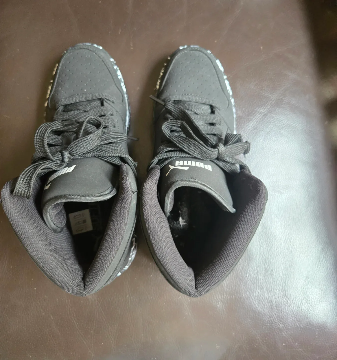 PUMA Rebound Layup  Black Marble Sole Sneakers Size 6.5 image indicator(10)