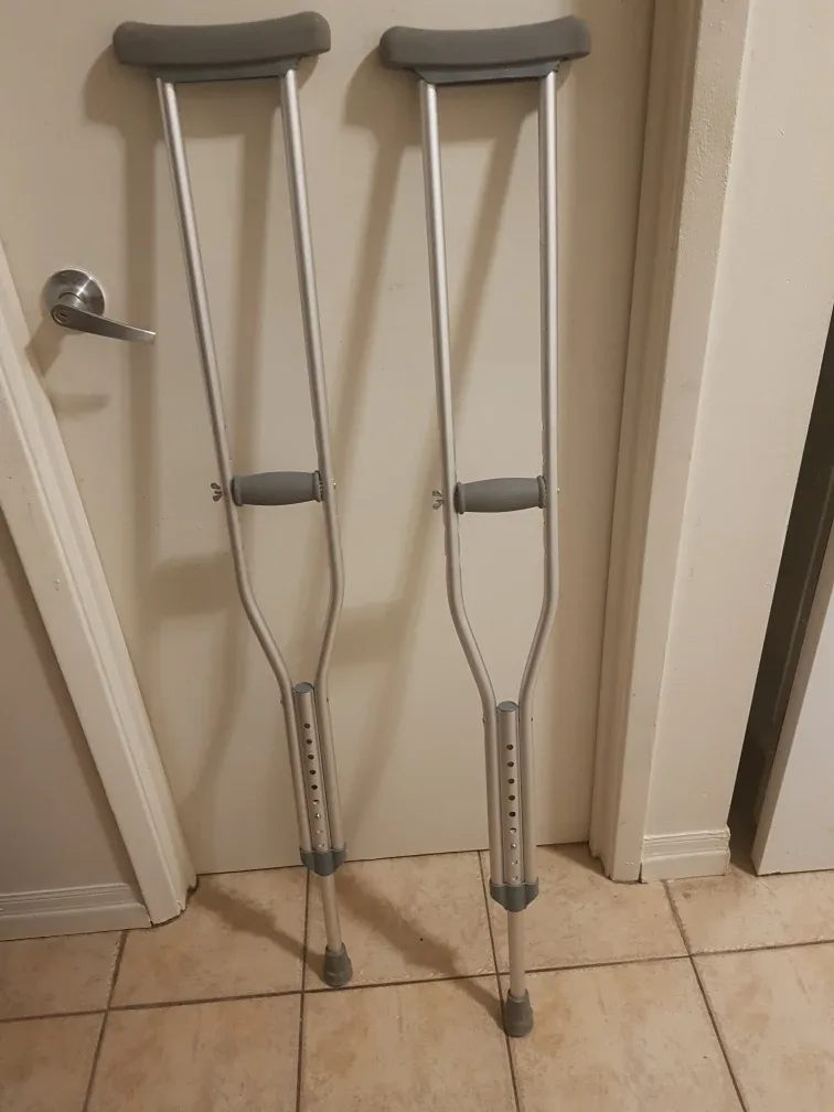 Pair of Adjustable Aluminum Crutches