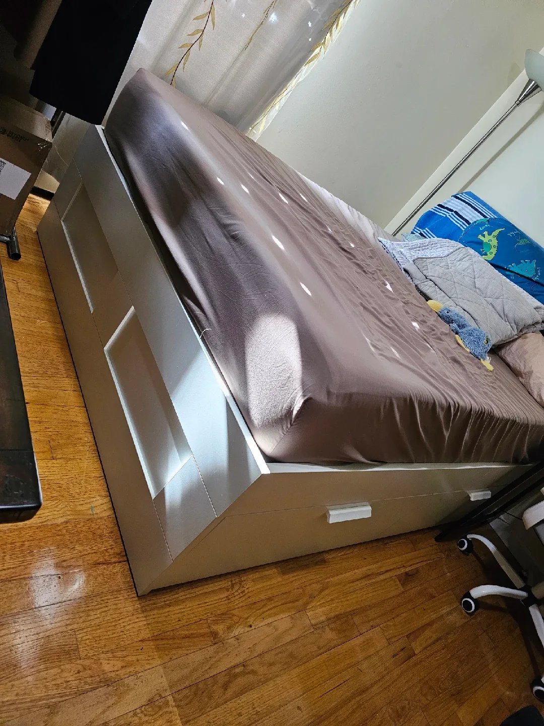 IKEA Brimnes White Full-size Bed Frame with Storage image indicator(3)