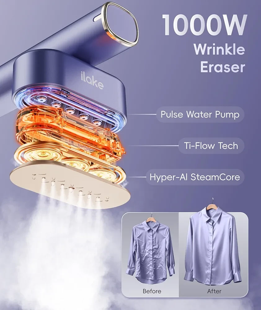 ilake 1000W Wrinkle Eraser Handheld Steamer - photo 5