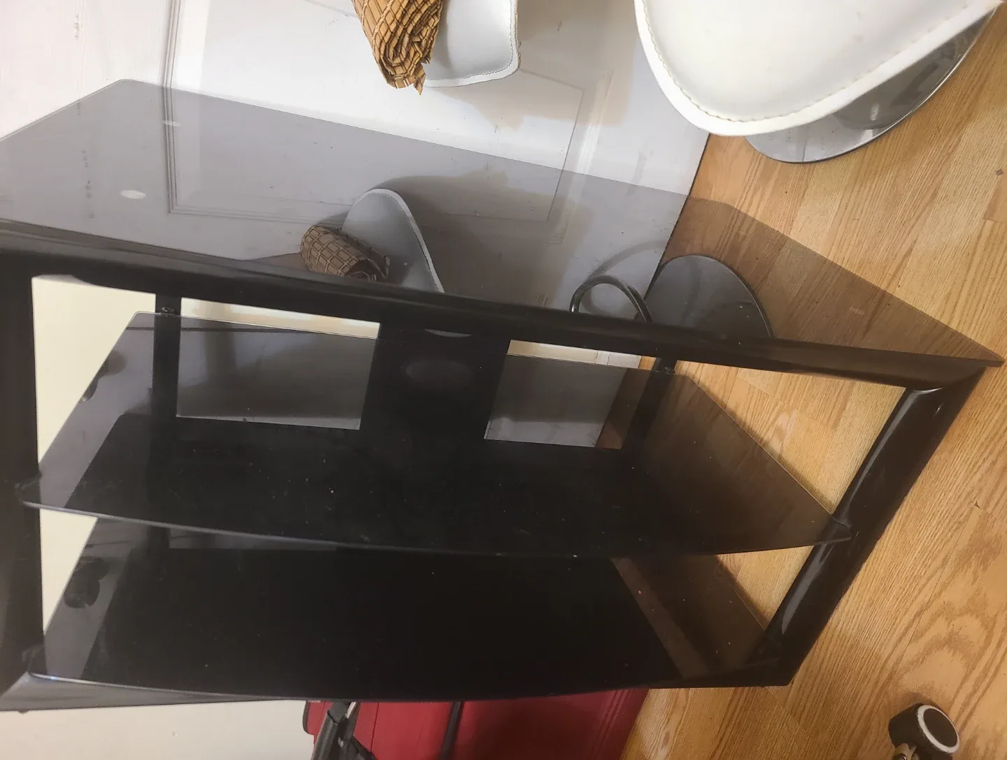 Black Glass TV Stand