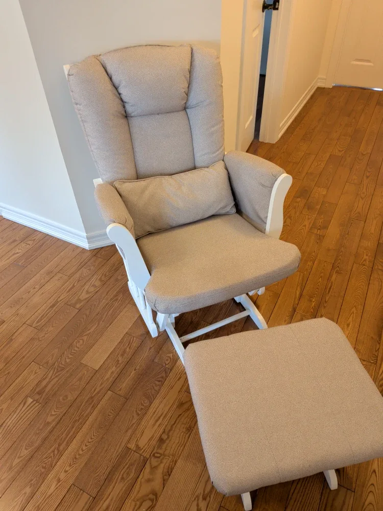 Glider Rocking Chair with Ottoman - Beige image indicator(2)