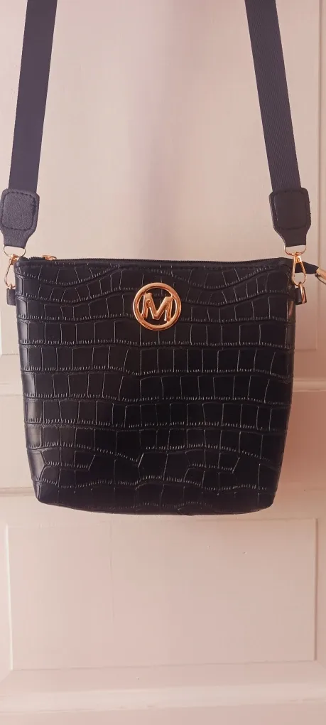 NEW !!  Black "'M'" Logo Crossbody Bag