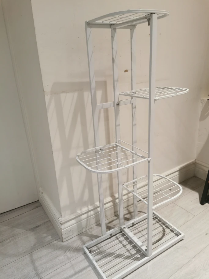 White Metal Plant Stand - photo 2