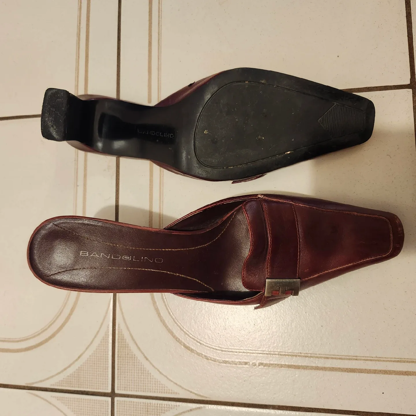Bandolino Maroon Leather Mules- size 7 image indicator(3)