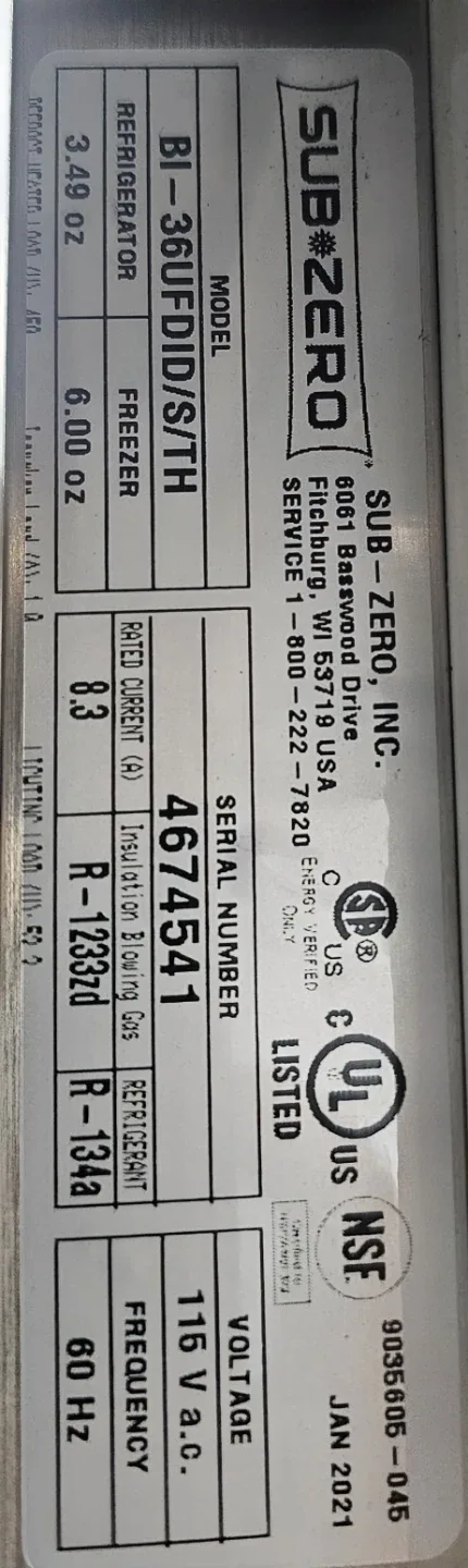 2023 Sub Zero Built In Refrigerator image indicator(3)