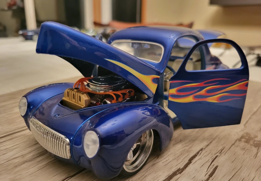 Blue Willys 1941 Coupe Diecast Car - photo 4