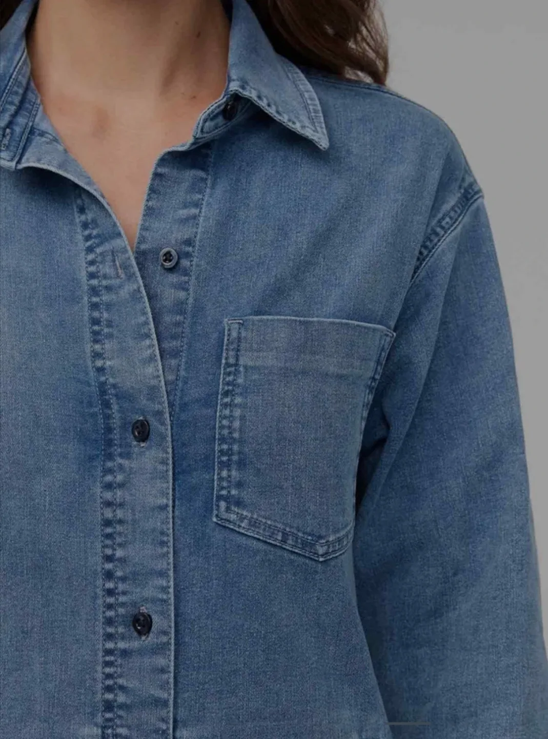 NWT Duer Performance Denim Light Shirt Dress image indicator(7)