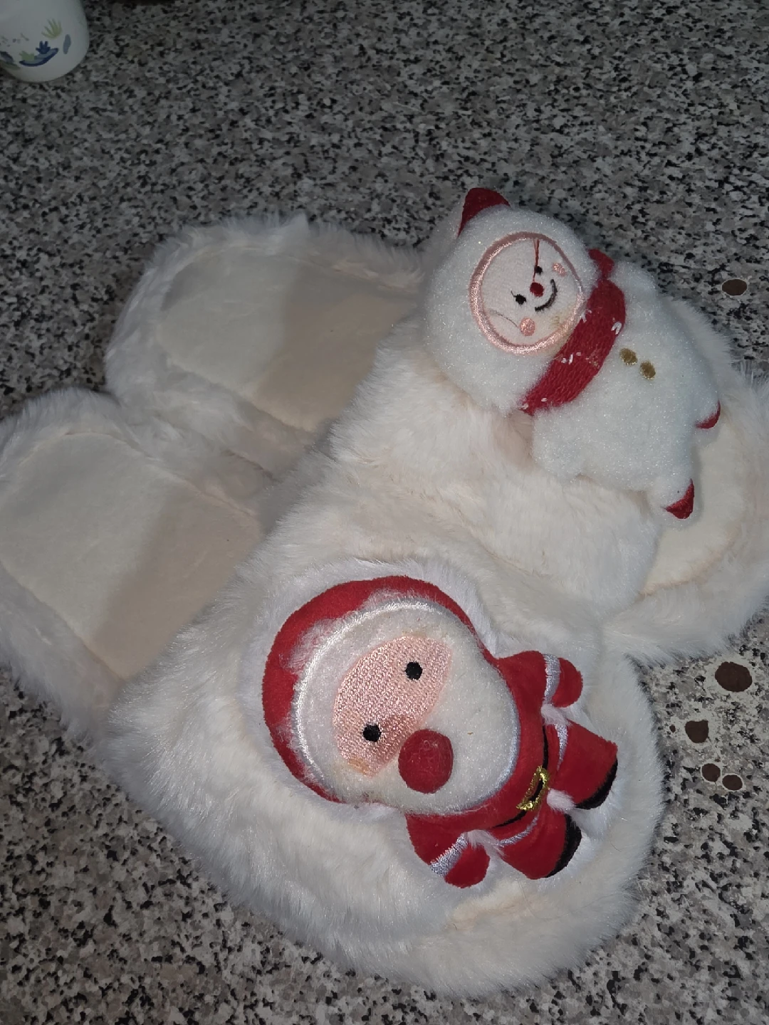 Santa & Snowman Plush Slippers