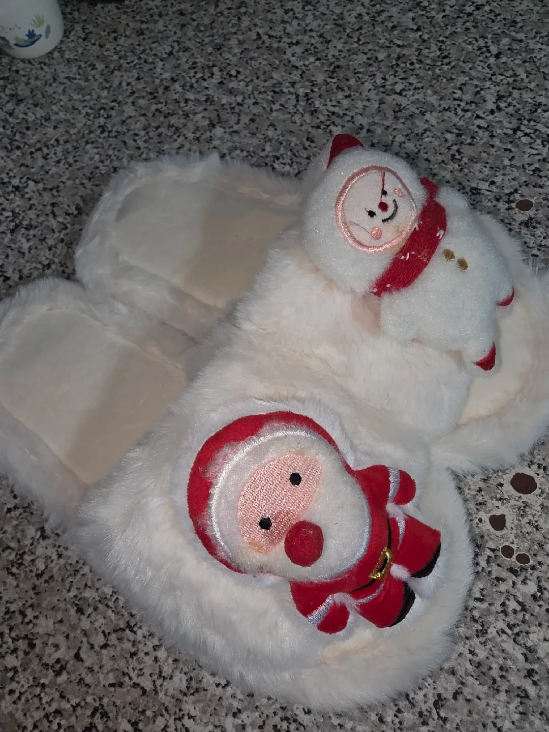 Santa & Snowman Plush Slippers thumbnail