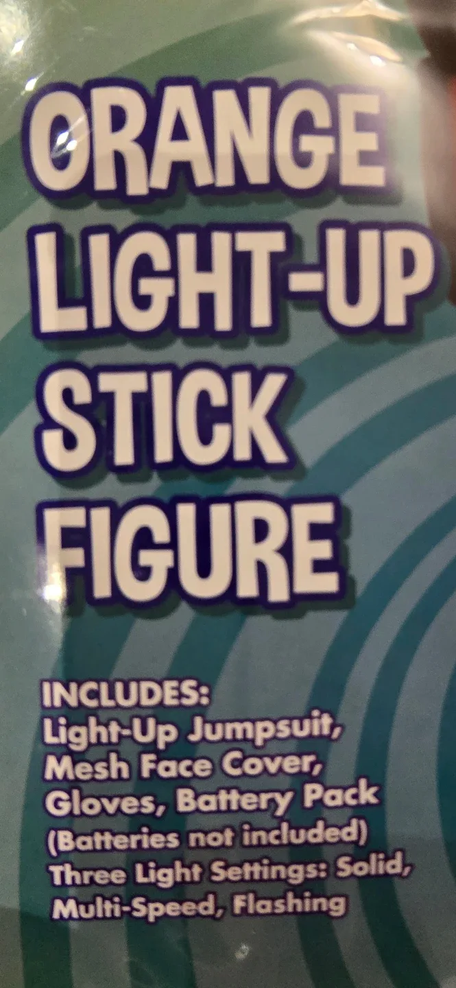 Orange Light-Up Stick Figure Costume - Size Child Medium 8 - 10 image indicator(7)